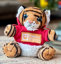 Tiger, cuddly plushie.  The brave one who still loves a cuddle