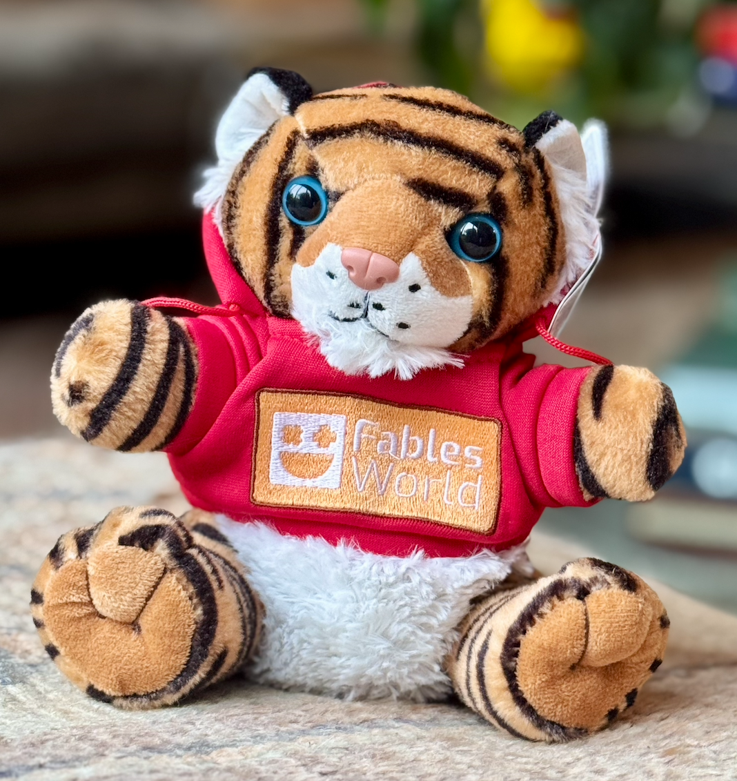 Tiger, cuddly plushie.  The brave one who still loves a cuddle